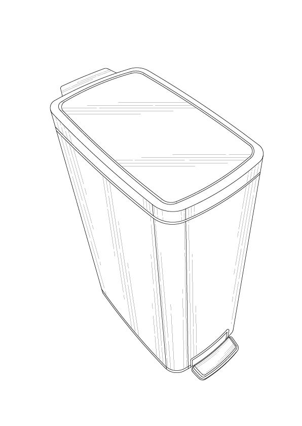Dessign IP - Dustbin Design Patent Drawing (1)